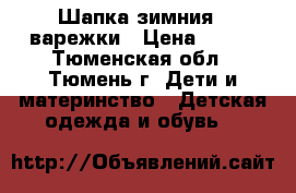 Шапка зимния   варежки › Цена ­ 400 - Тюменская обл., Тюмень г. Дети и материнство » Детская одежда и обувь   